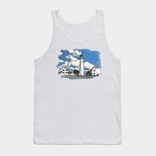 Fenwick Island Lighthouse Watercolor Street View Tank Top